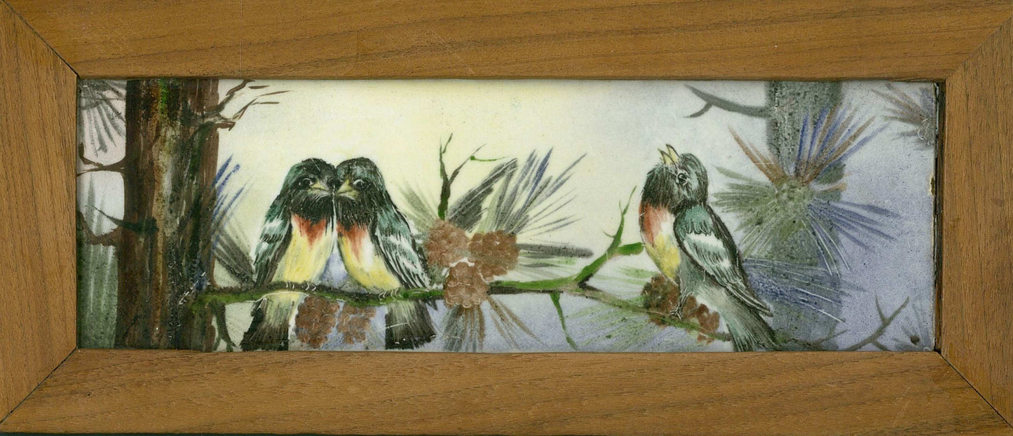 【TI146】タイル(鳥、枠付き)