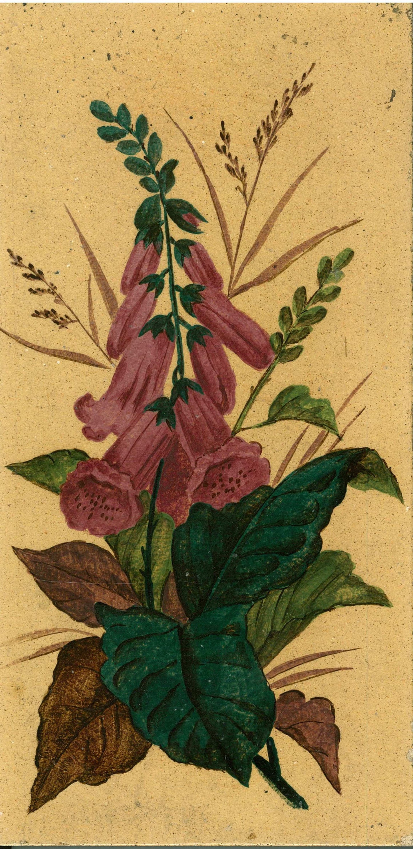 【TI67】タイル(花 縦長)