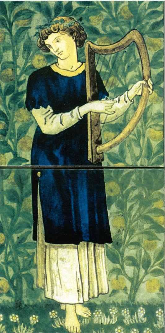 ウィリアム・モリス・タイル Minstrel Harp 二枚組パネルタイル